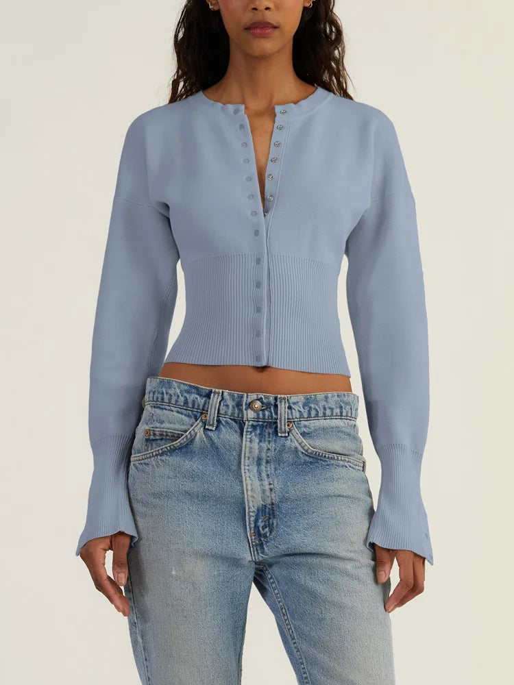 Nina | Fijngebreid vest met knoopsluiting