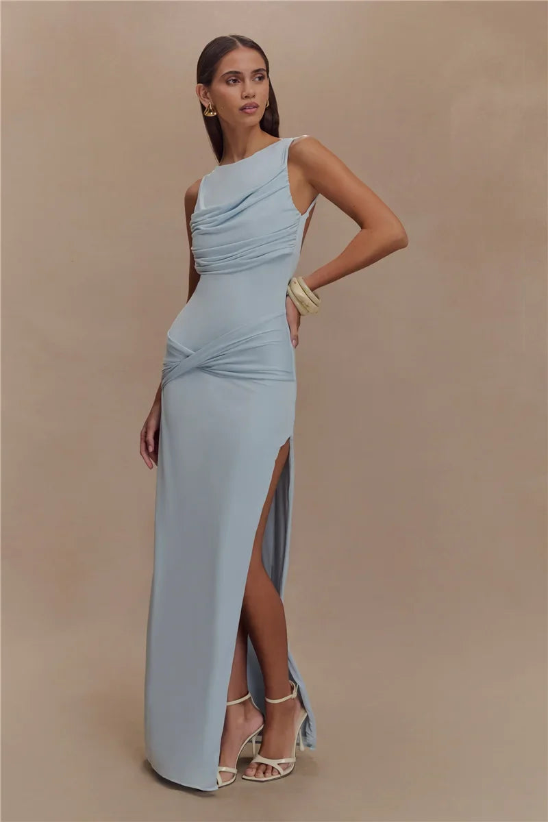 Jennifer | Rugloze Rimpel Maxi-Jurk