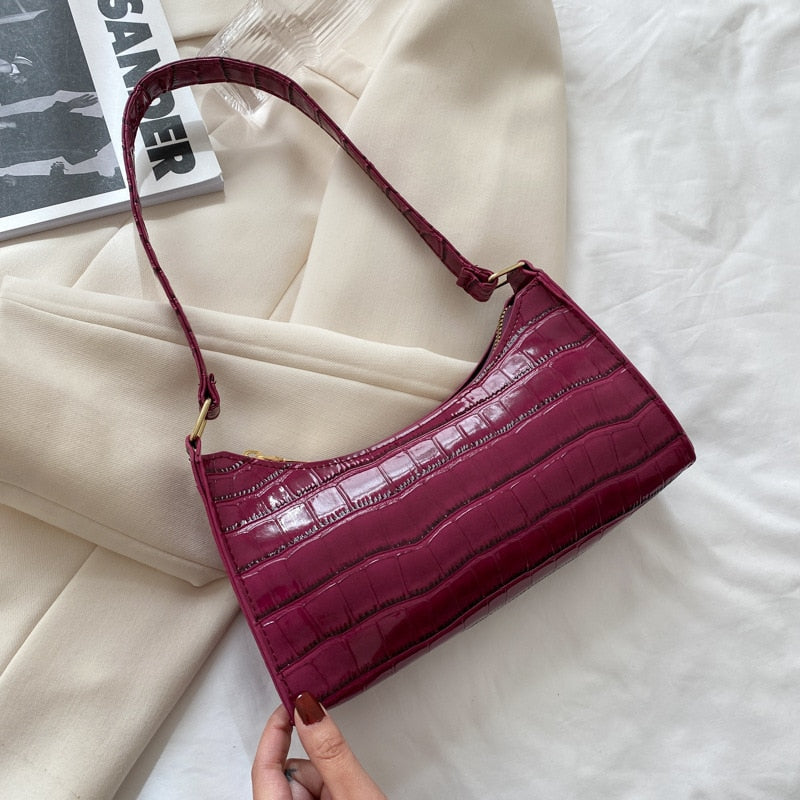 Sofie | Retro schoudertasje met crocoprint