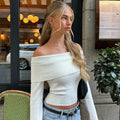 Mid City | Geribbelde Off-Shoulder Top