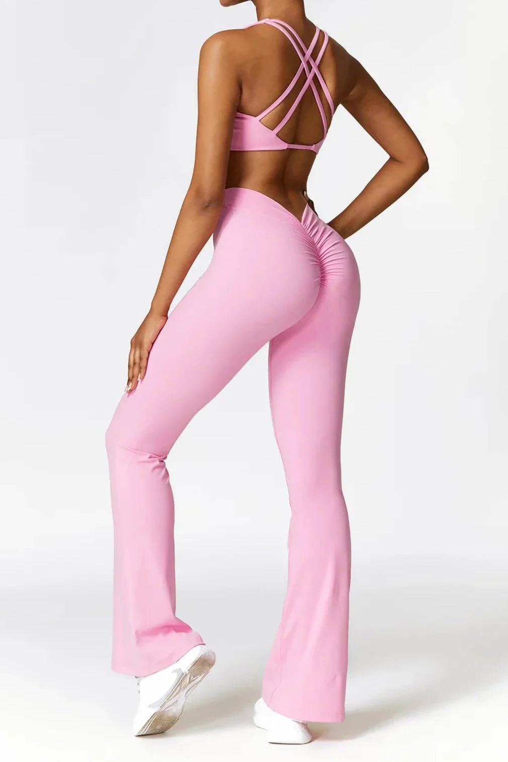 Eline | Flare legging en twist crop topset