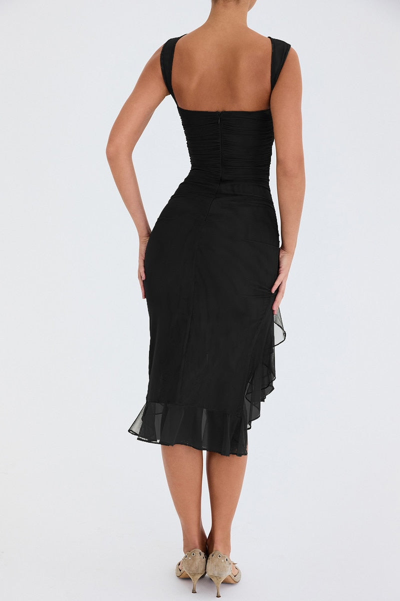 Elise | Ruffle midi jurk