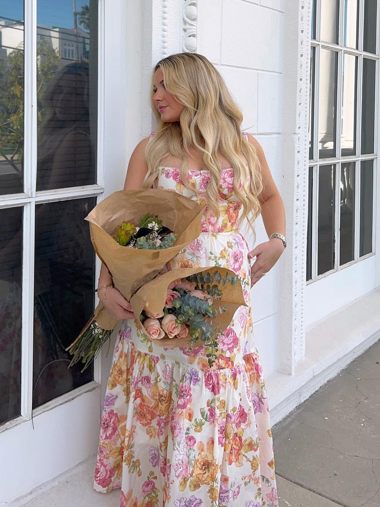 Seraphine | Bloemenprint midi jurk