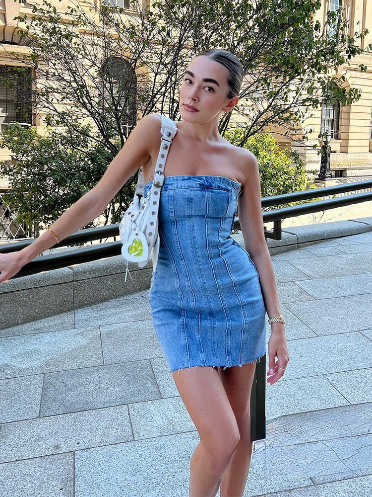 Denim | Off-Shoulder Jurk