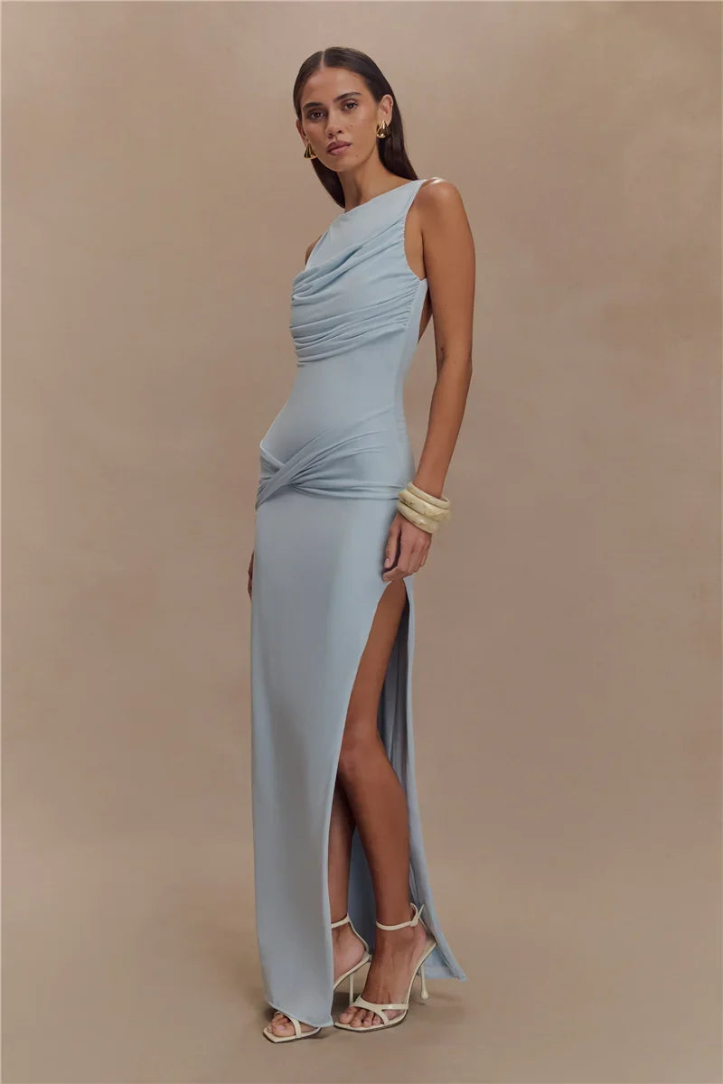 Jennifer | Rugloze Rimpel Maxi-Jurk