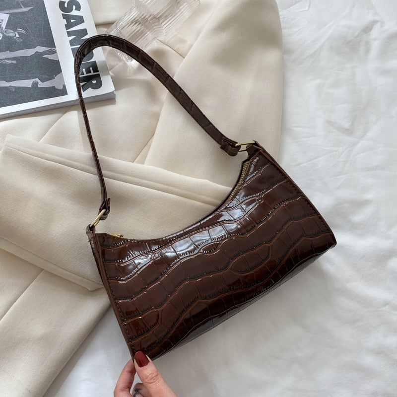 Sofie | Retro schoudertasje met crocoprint