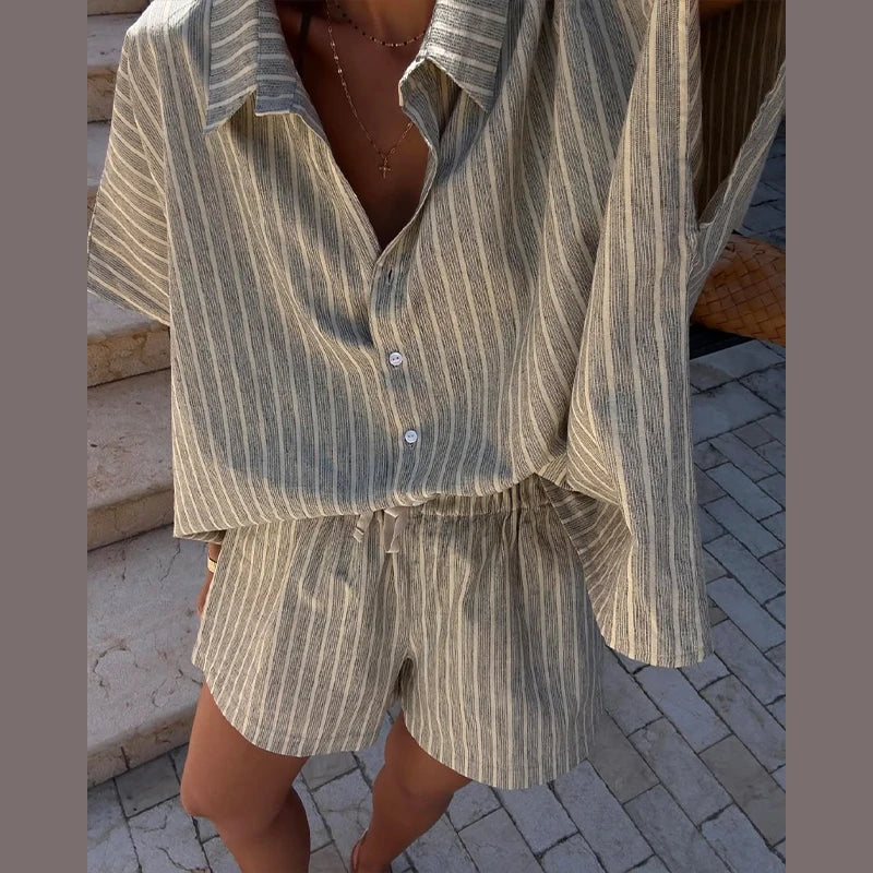 Shilo | Gestreepte Shorts Set