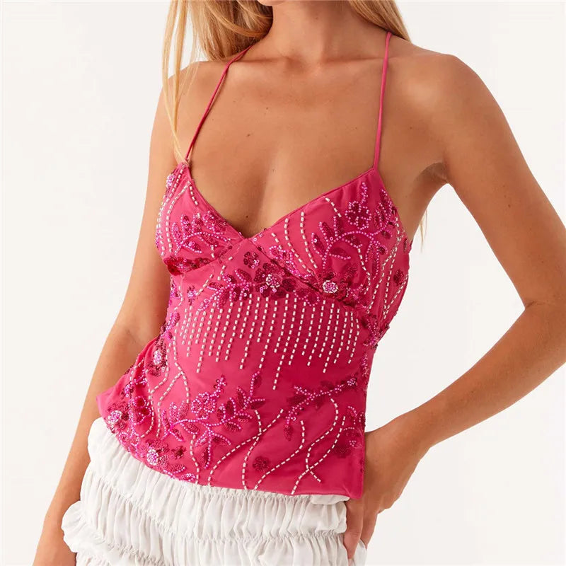 Nova | Sequin halter top