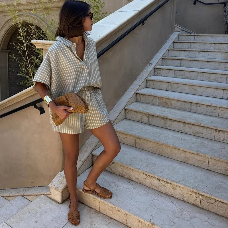 Shilo | Gestreepte Shorts Set