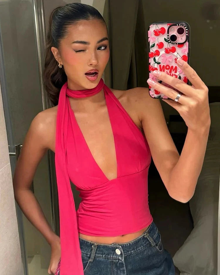 Mina | Elegante Tanktop met Sjaalontwerp