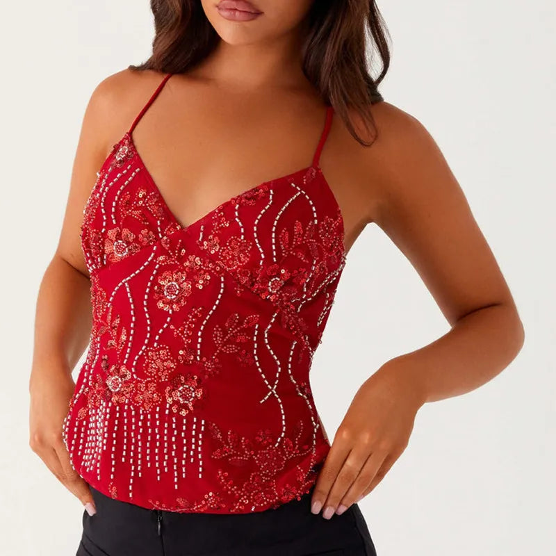 Nova | Sequin halter top