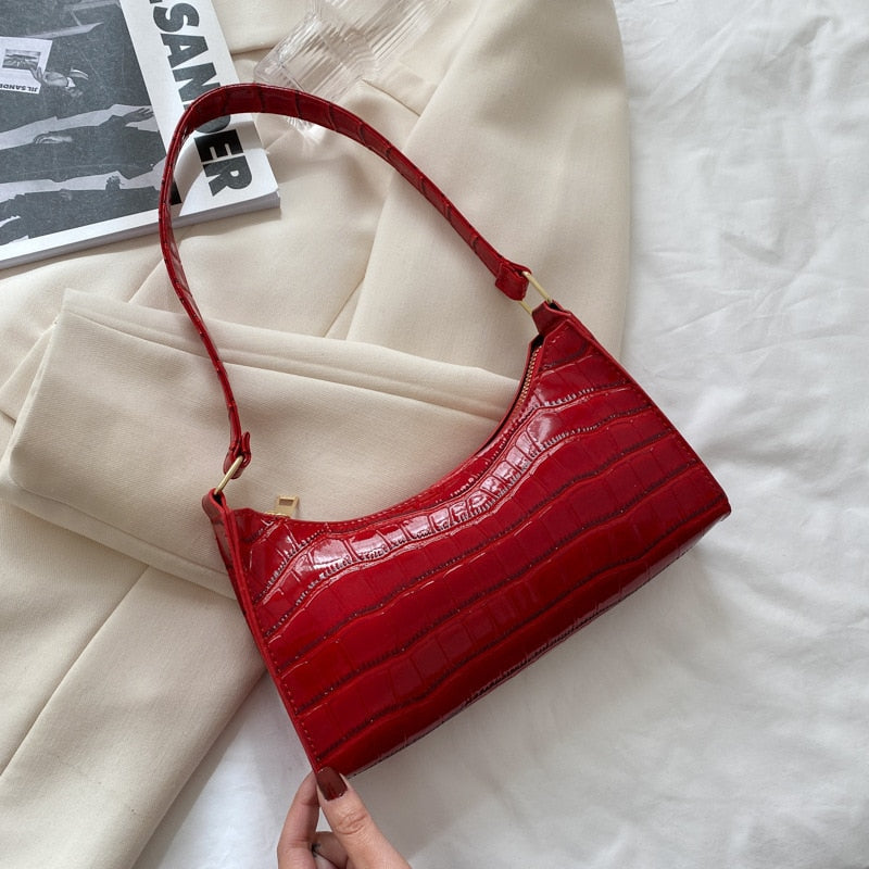 Sofie | Retro schoudertasje met crocoprint