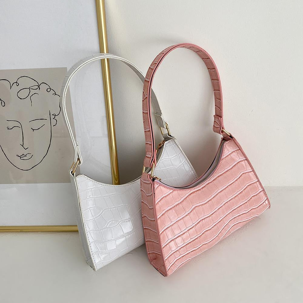 Sofie | Retro schoudertasje met crocoprint