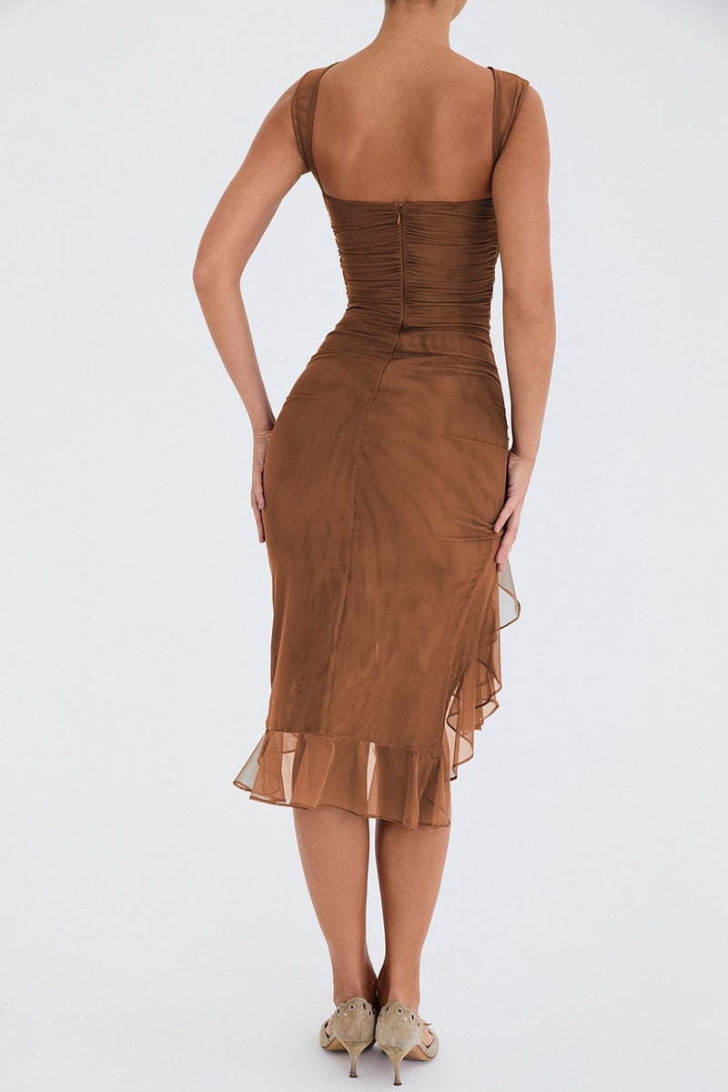 Elise | Ruffle midi jurk