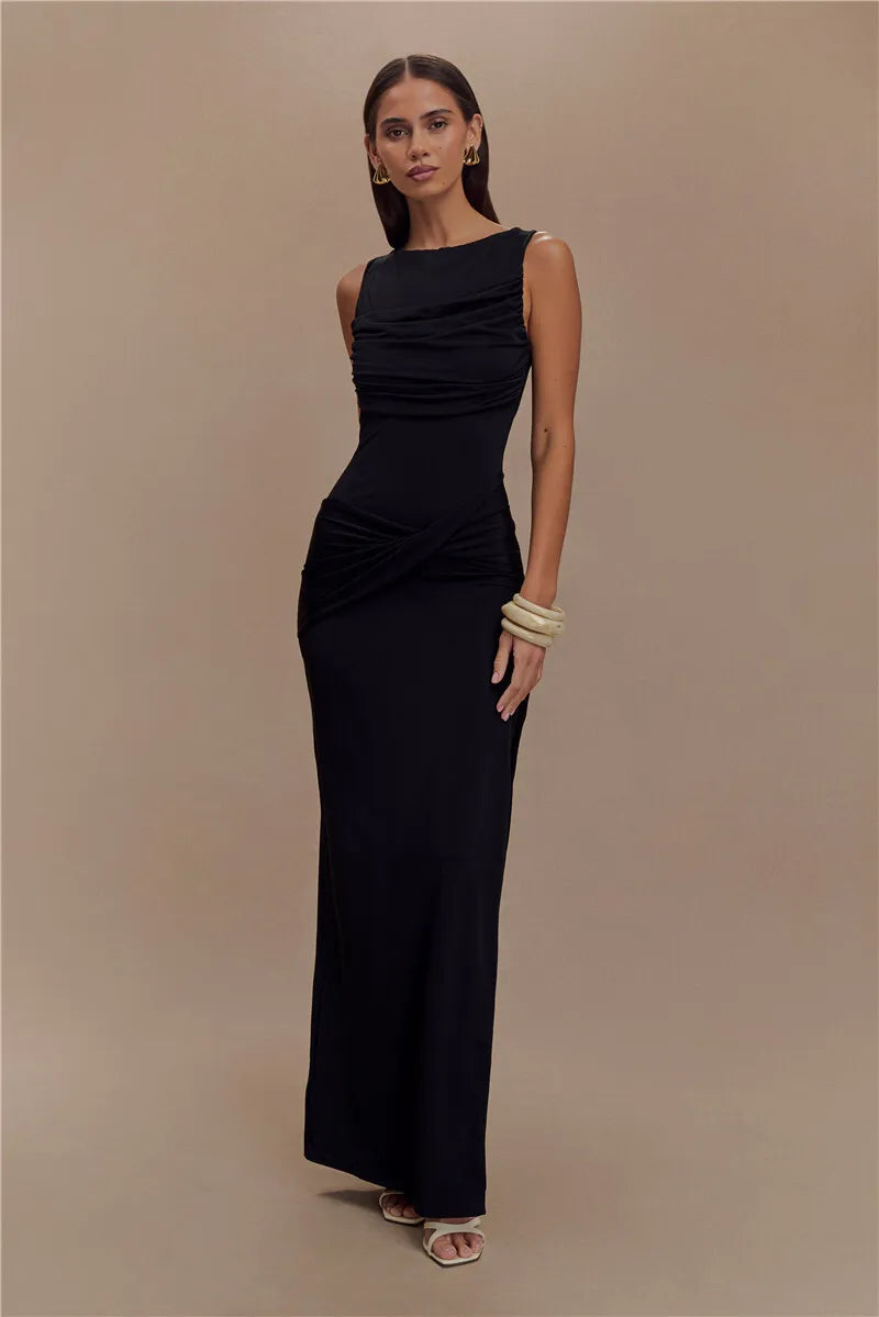 Jennifer | Rugloze Rimpel Maxi-Jurk