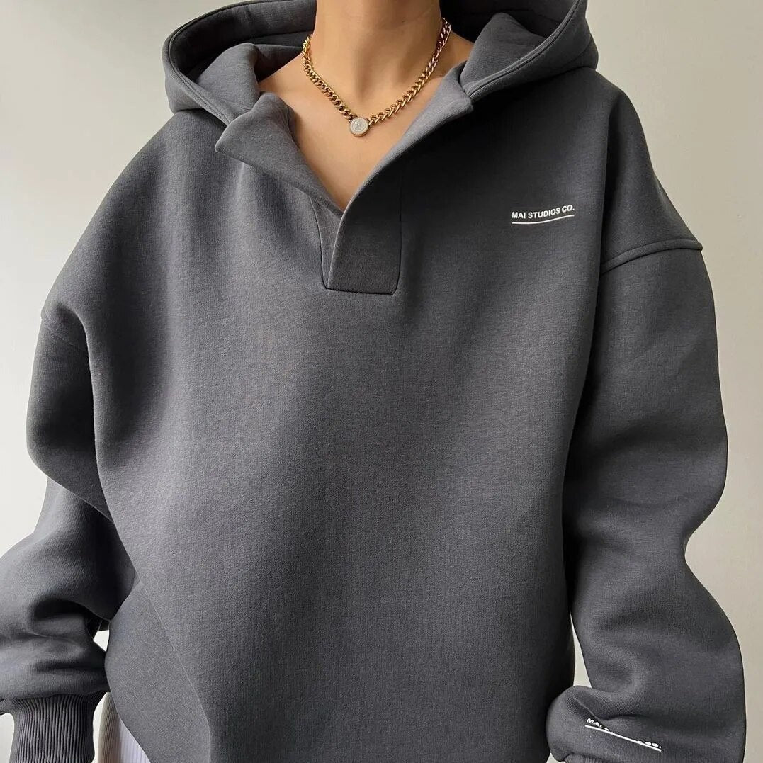 Milan | Oversized Hoodie met V-Hals