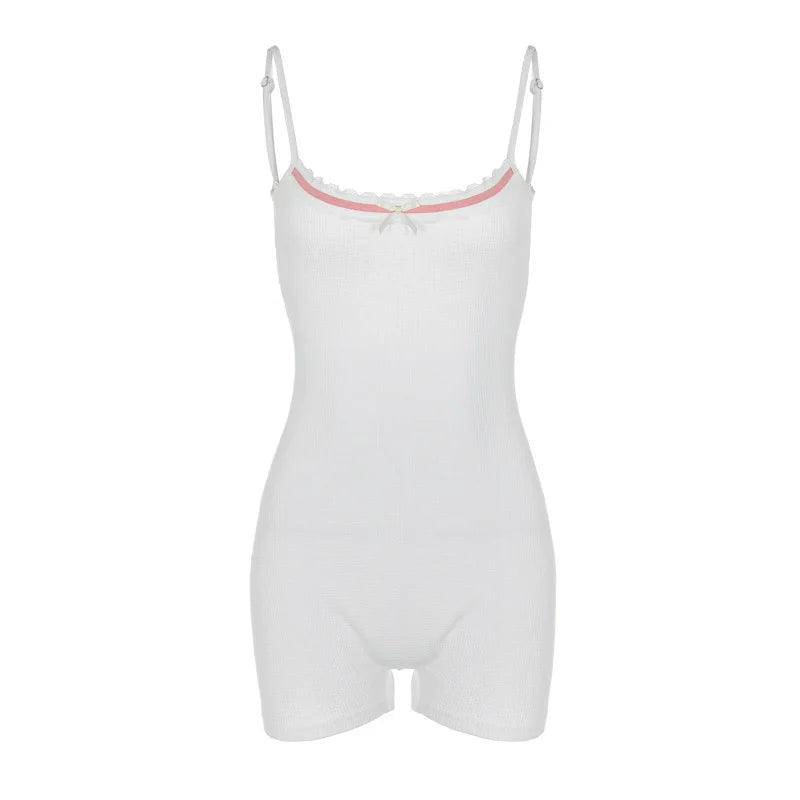 Sarah | Geribde playsuit met kanten details