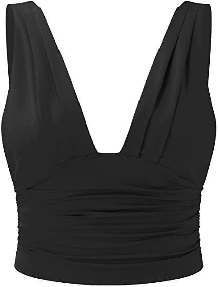 Angelina | Top met Diepe V-hals en Geplooide Taille