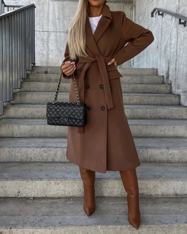 Ines | Warme Trenchcoat met Ceintuur