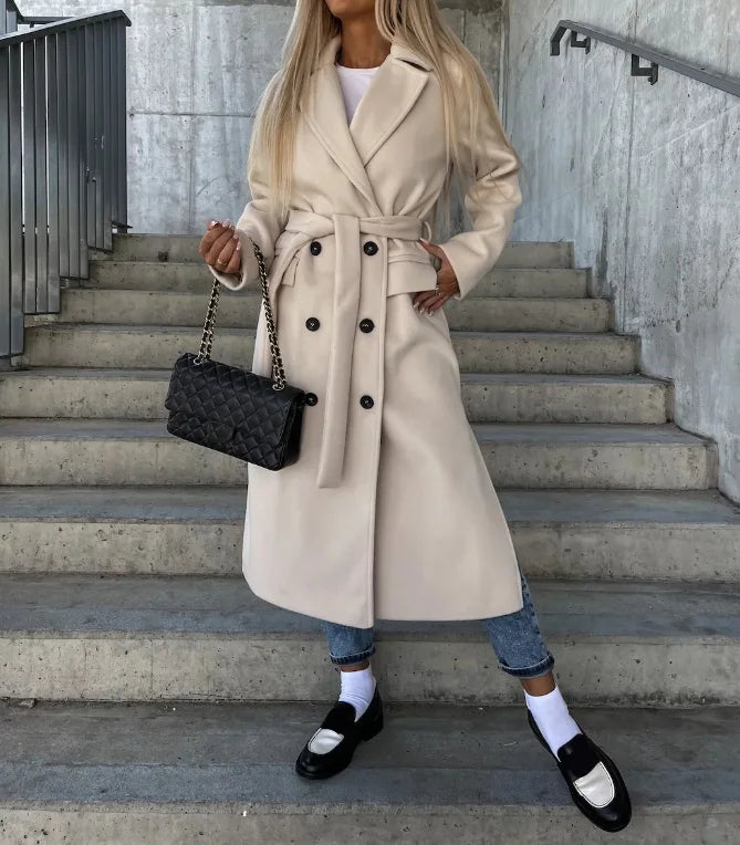 Ines | Warme Trenchcoat met Ceintuur