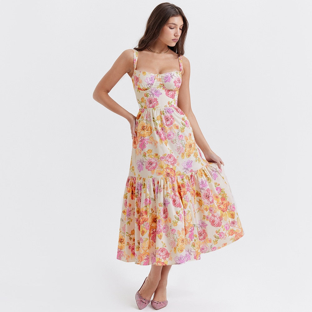 Seraphine | Bloemenprint midi jurk