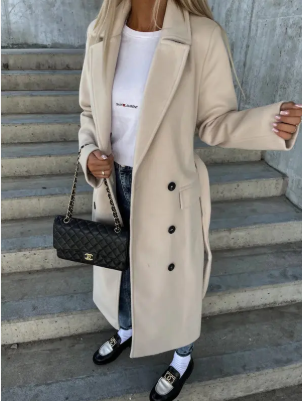 Ines | Warme Trenchcoat met Ceintuur