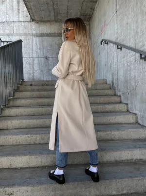 Ines | Warme Trenchcoat met Ceintuur