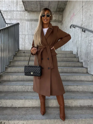 Ines | Warme Trenchcoat met Ceintuur