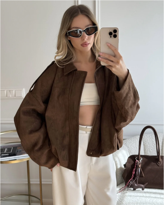 Suki | Oversized Suède Jas