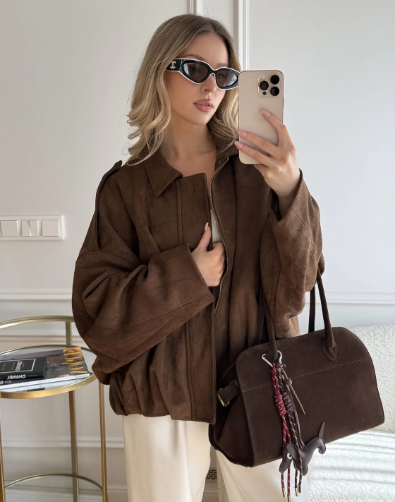 Suki | Oversized Suède Jas