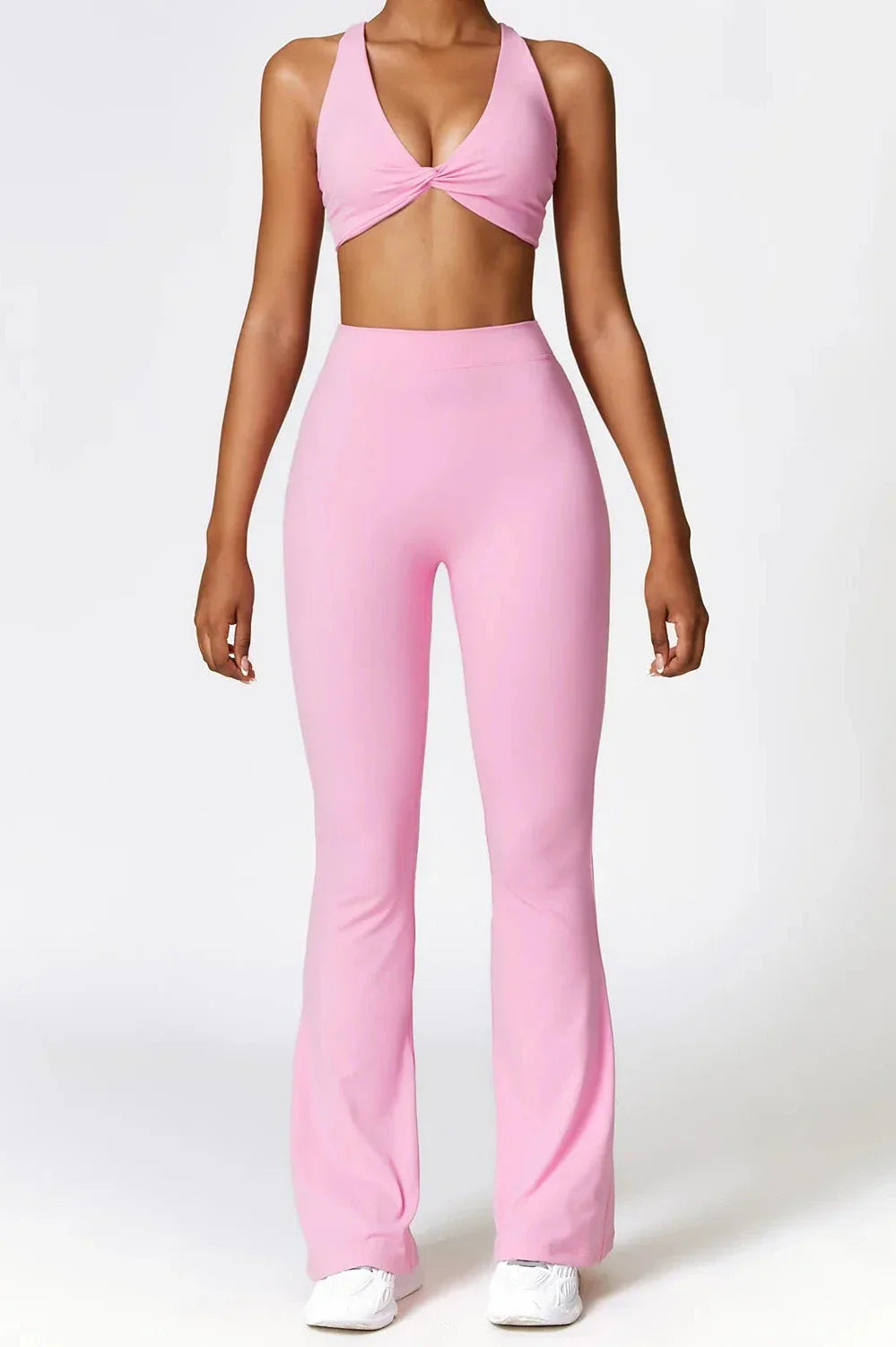 Eline | Flare legging en twist crop topset