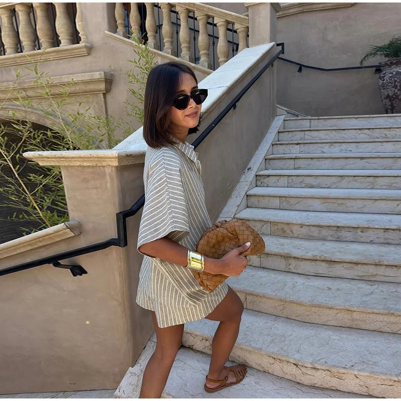 Shilo | Gestreepte Shorts Set