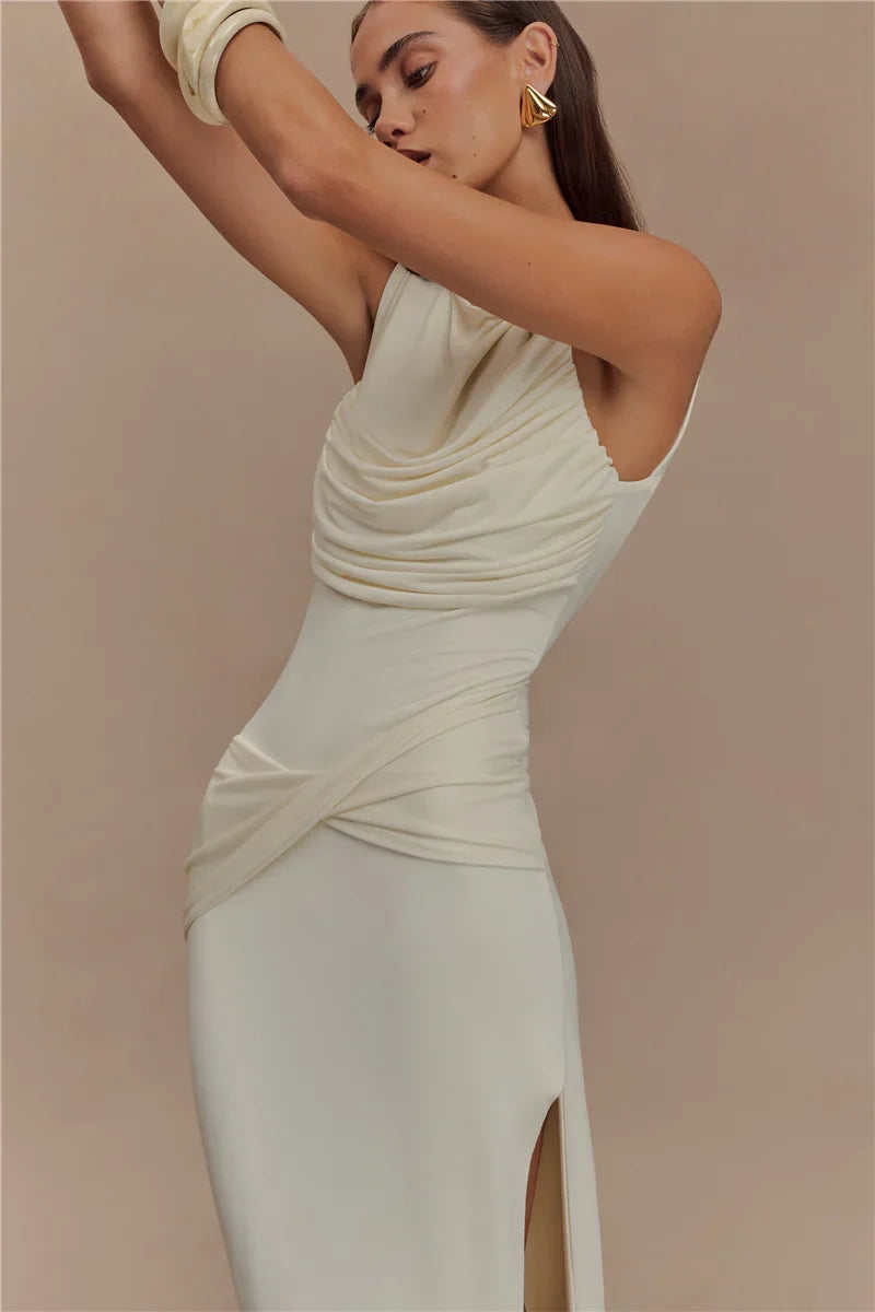 Jennifer | Rugloze Rimpel Maxi-Jurk