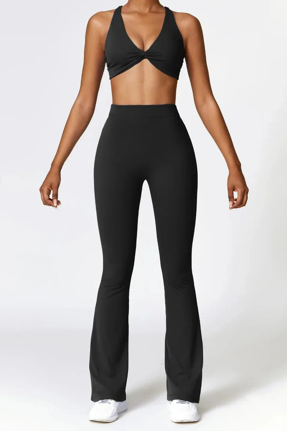 Eline | Flare legging en twist crop topset