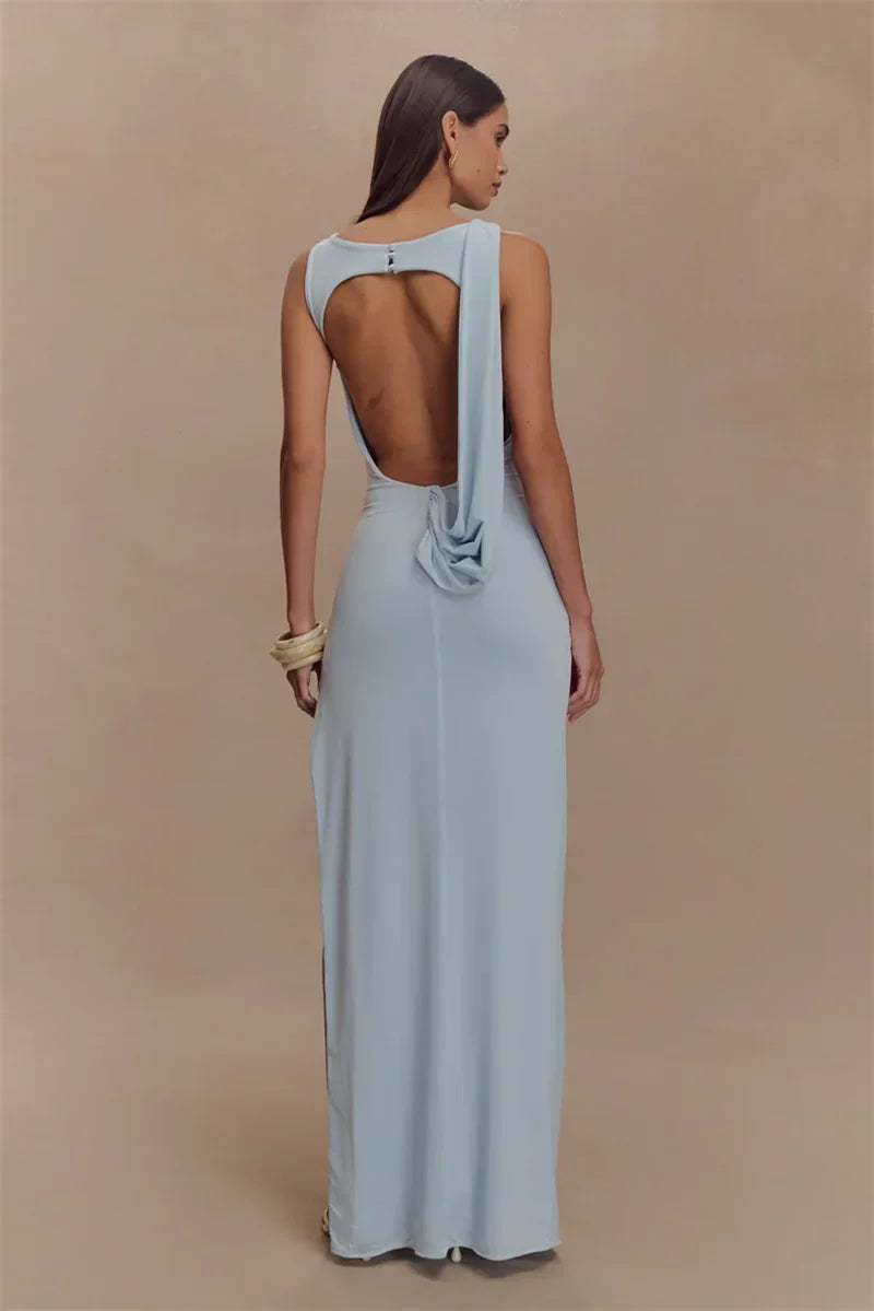 Jennifer | Rugloze Rimpel Maxi-Jurk