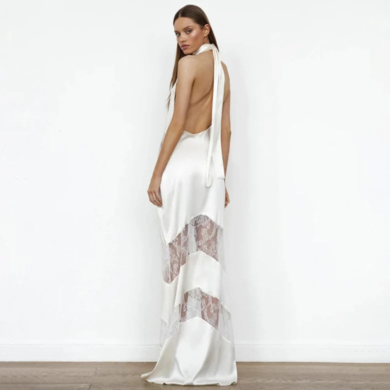 Santana | Transparante Halter Jurk met Elegante Uiterlijk