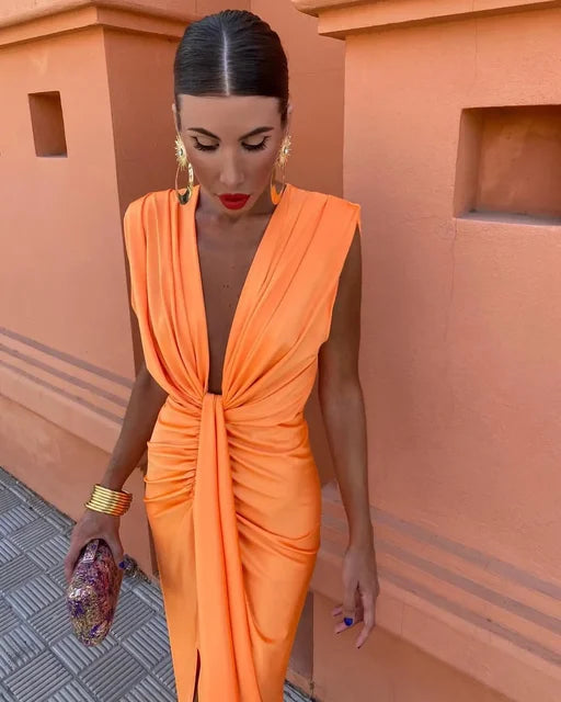 Vesper | Gala Midi Jurk met Split