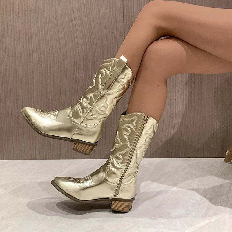 Sophie | Metallic Cowboy Laarzen