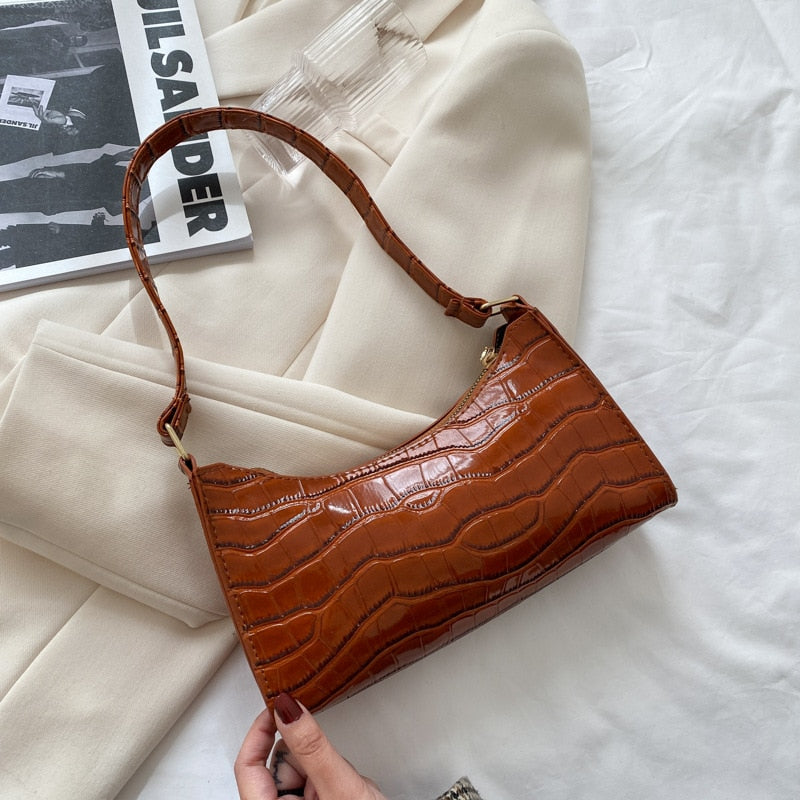 Sofie | Retro schoudertasje met crocoprint