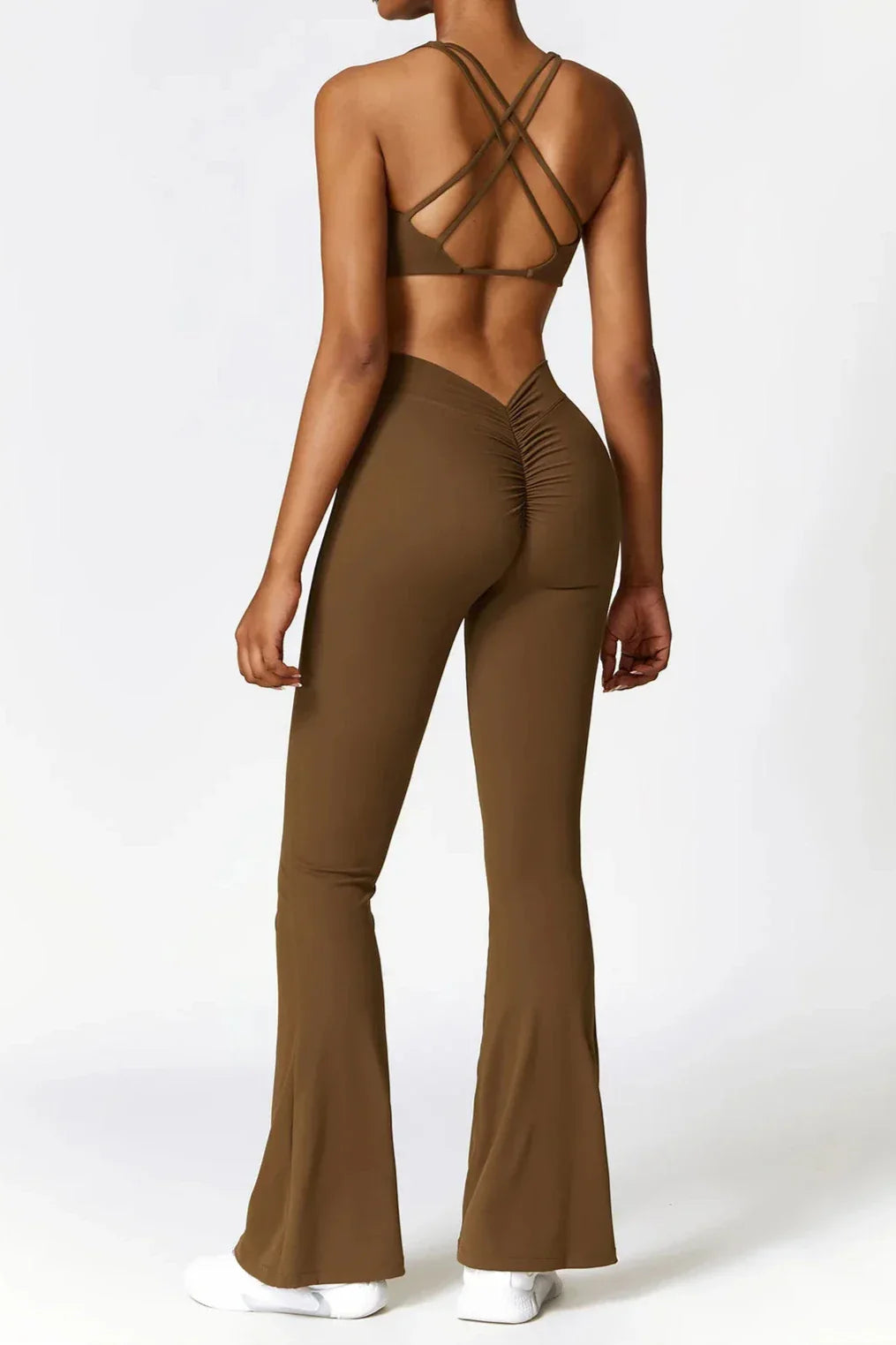Eline | Flare legging en twist crop topset