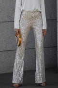 Ava | Glitter Pailletten Broek met Hoge Taille