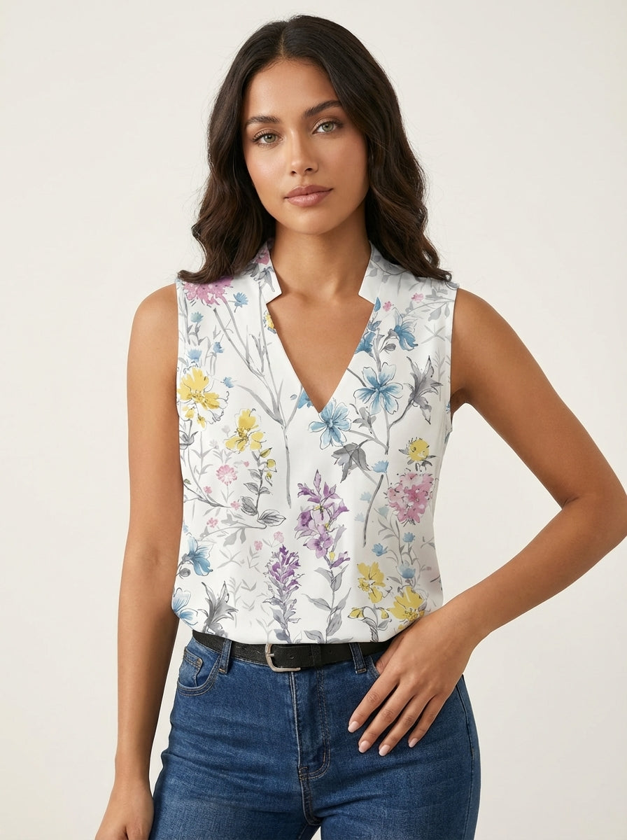 Elara | Mouwloze overslag top