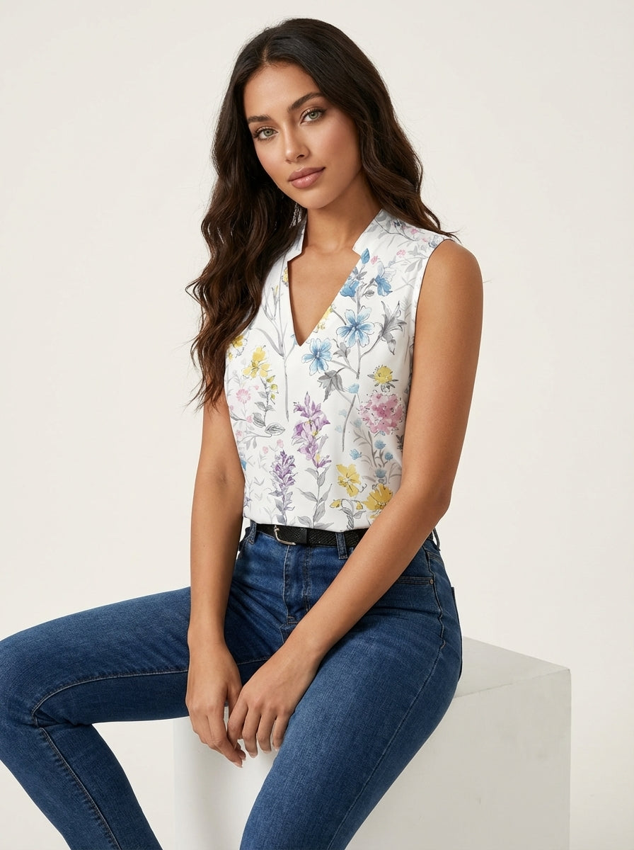 Elara | Mouwloze overslag top