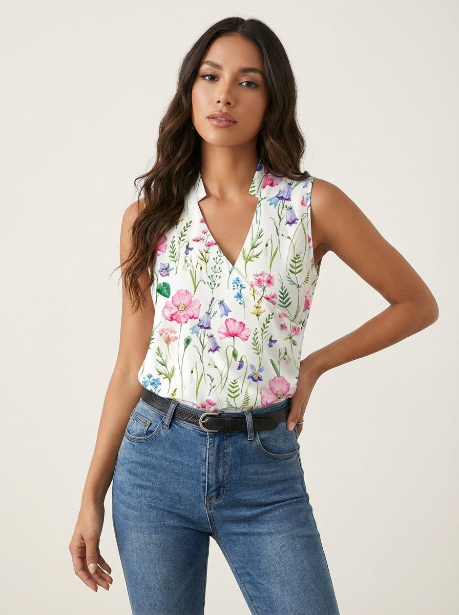 Elara | Mouwloze overslag top