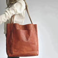 Camille | Stijlvolle leren shopper tas