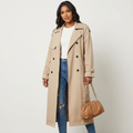 Beatrix | Lange Trenchcoat met Klassieke Revers