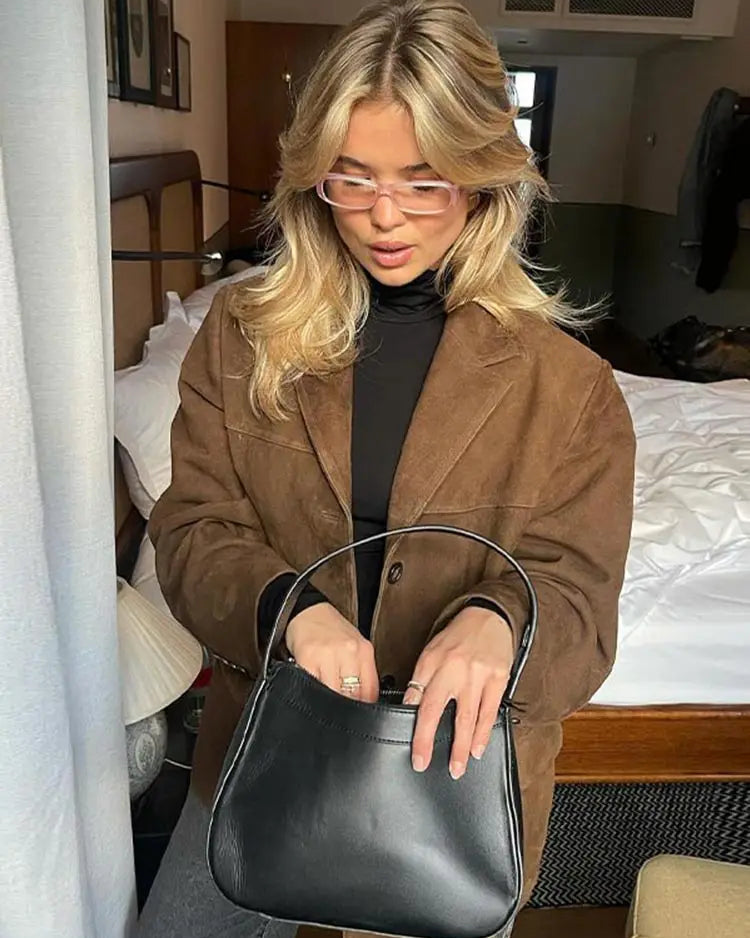 Suzanne | Oversized Suède Look Blazer