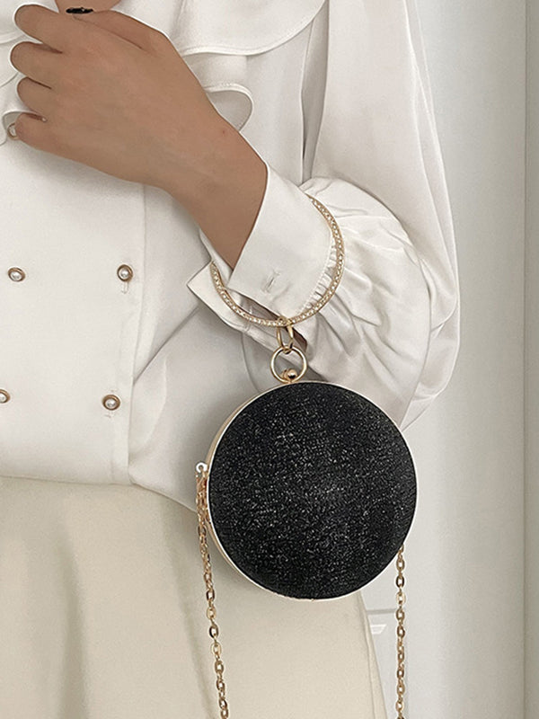 Solène | Glanzende Geometrische Schoudertas met Ketting