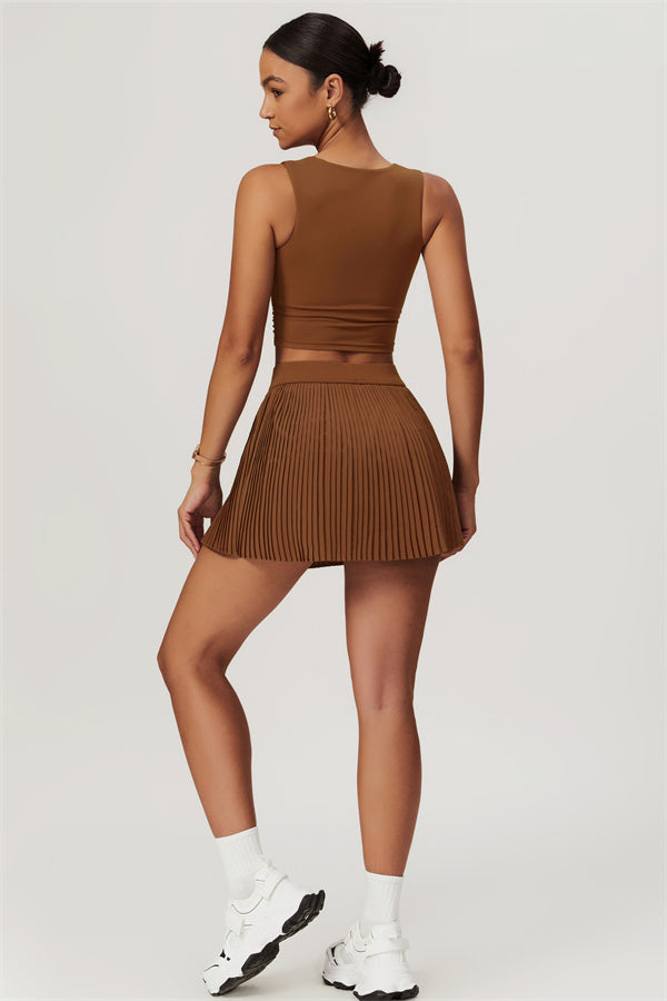 Margaux | Crop Top met Plooirok 2-Delige Set