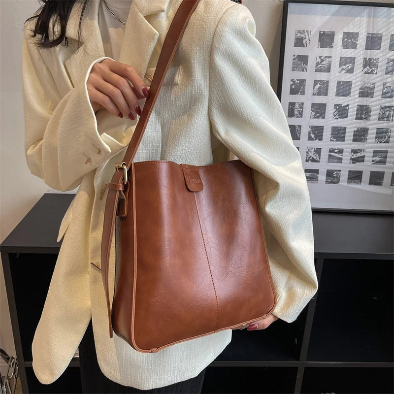 Ris | Retro tote bag van vegan leer